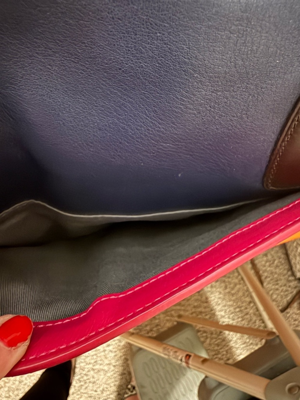 COACH Legacy Molly Colorblock Satchel in Pink & Navy EUC - Picture 13 of 16